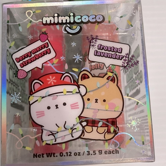 MIMICOCO Lip Balm Cucumber Melon Berry Strawberry Lavender Gift Set of 4 - Picture 3 of 11